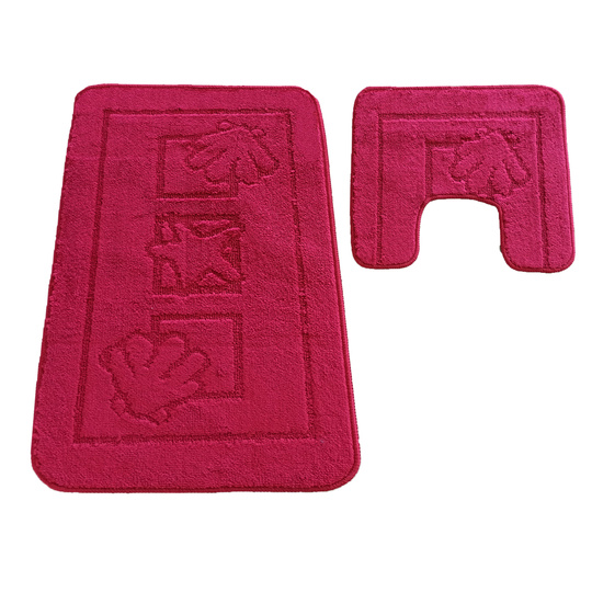 Komplet łazienkowy z wycięciem pod toaletę Montenegro Muszle - malinowy