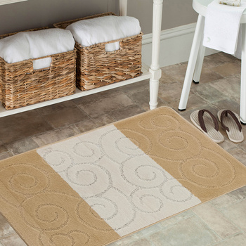 Komplet łazienkowy z wycięciem pod toaletę Montenegro XL Ślimaki - słoneczny