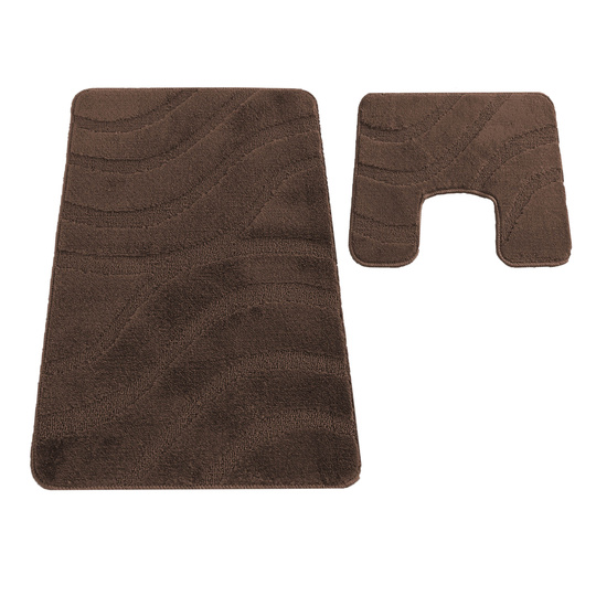 Komplet łazienkowy z wycięciem pod toaletę Montenegro Fale - czekoladowy