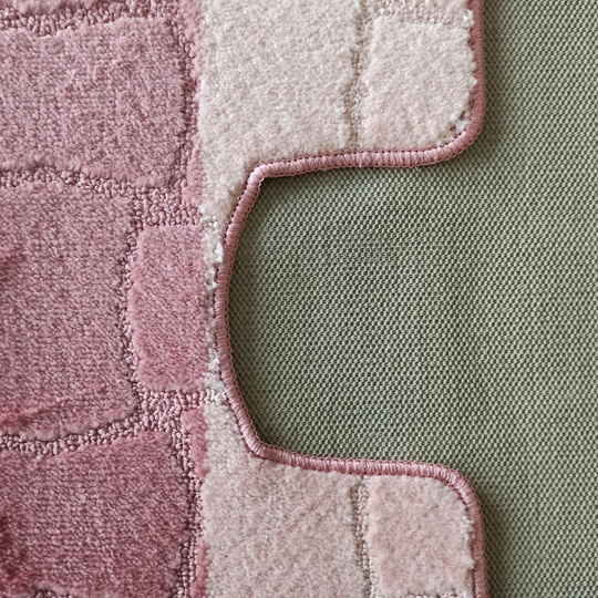 Komplet łazienkowy z wycięciem pod toaletę Montenegro XL Sarsa - pudrowy