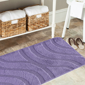 Komplet łazienkowy z wycięciem pod toaletę Montenegro Fale - Ciemna  Lilia