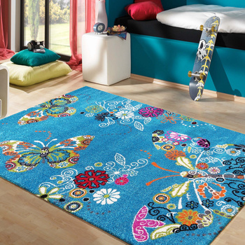 Dywan dziecięcy Diamond 114 Motyle - Niebieski