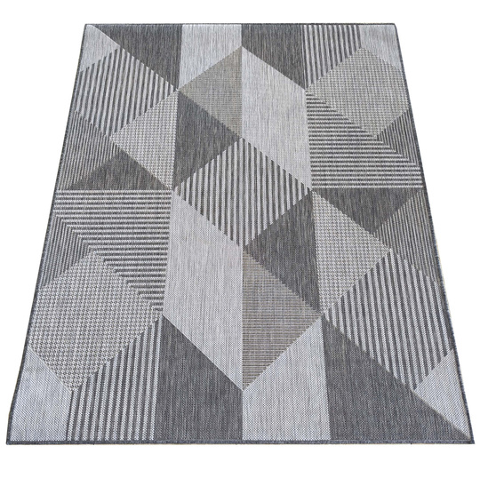Nowoczesny dywan sznurkowy OUTDOOR dwustronny MODERN 16 Szary