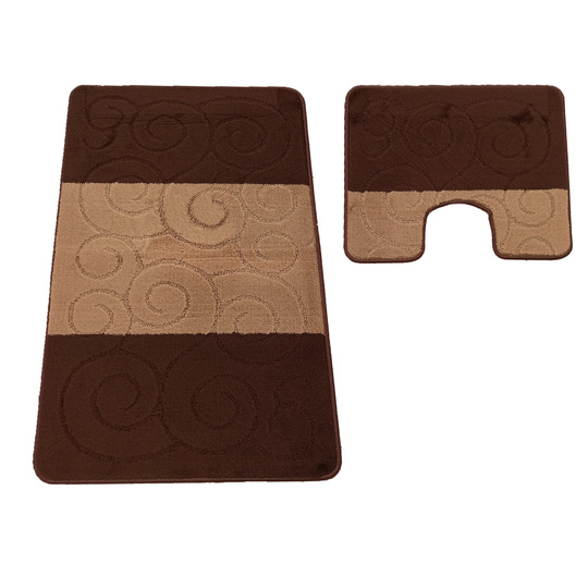 Komplet łazienkowy z wycięciem pod toaletę Montenegro XL Ślimaki - brązowy