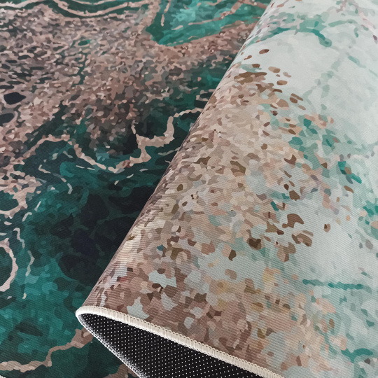 Komplet łazienkowy antypoślizgowy Heos New 111 - zielony- bez frędzli