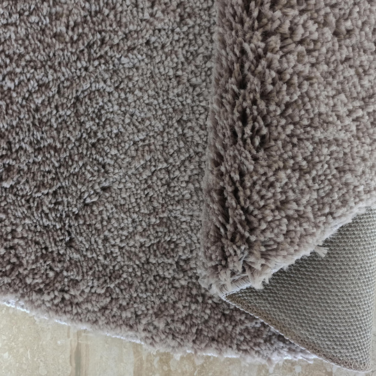 Dywan okrągły Kayoom - typu Shaggy nowoczesny, mięciutki - cappucino