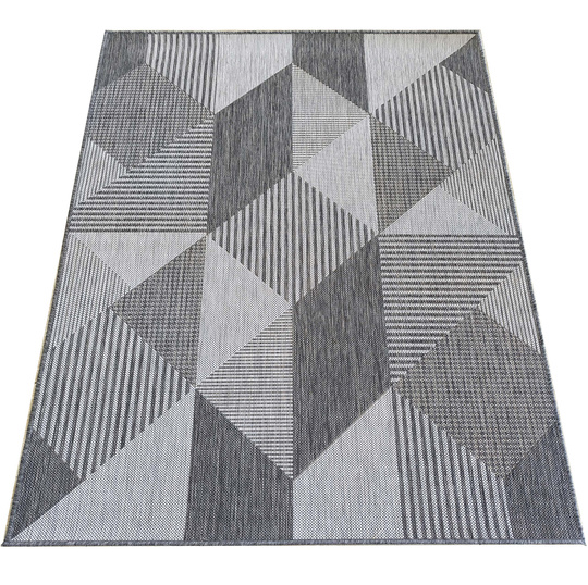 Nowoczesny dywan sznurkowy OUTDOOR dwustronny MODERN 16 Szary