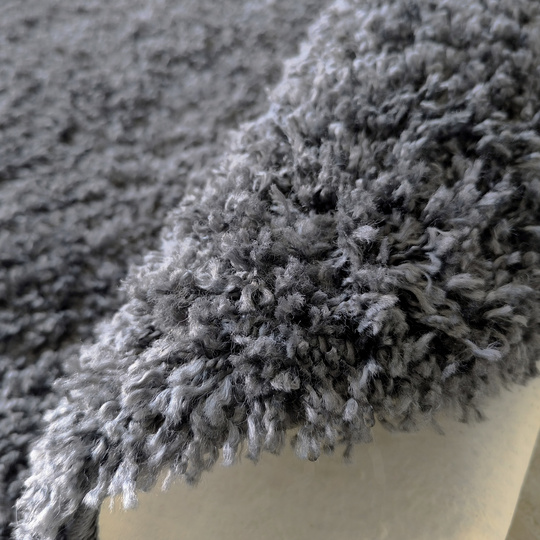 Dywan okrągły Kayoom Soft - typu Shaggy nowoczesny, mięciutki - opal grey
