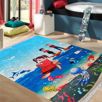 Dziecięcy dywan antypoślizgowy do prania-  Kids Play 07- Podwodny świat