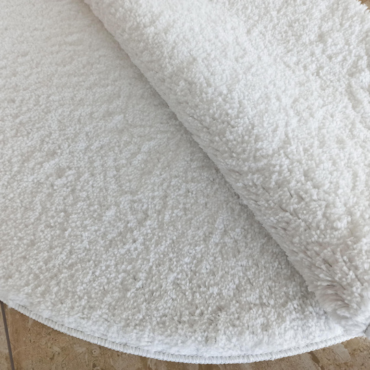 Dywan okrągły Kayoom - typu Shaggy nowoczesny, mięciutki - biały