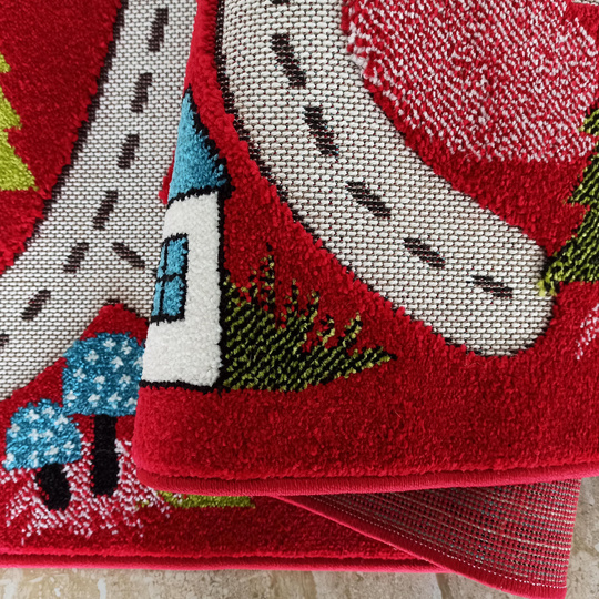 Sensoryczny dywan dziecięcy Color Kids 02- Czerwony