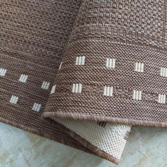 Nowoczesny chodnik sznurkowy OUTDOOR PATIO 11 - brązowy - szerokość od 60 cm do 120 cm