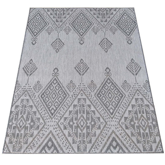 Nowoczesny dywan sznurkowy OUTDOOR dwustronny MODERN 13 Szary