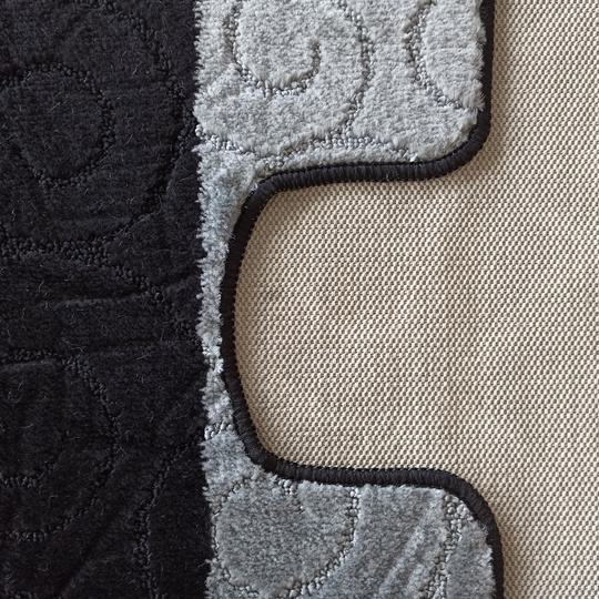 Komplet łazienkowy z wycięciem pod toaletę Montenegro Ślimaki- szaro- czarny