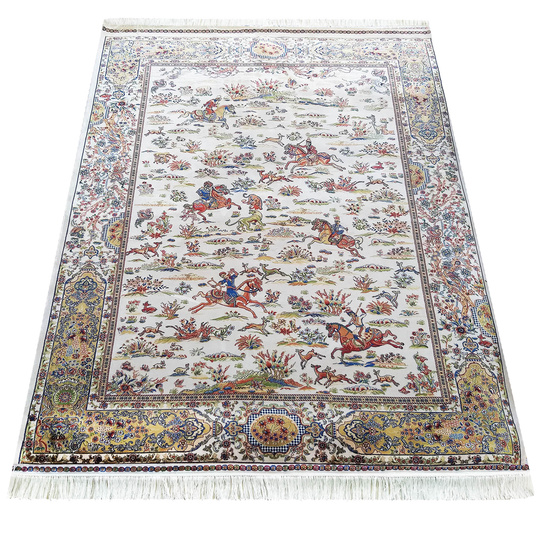 Wytworny dywan Qum Silk 10- kremowy