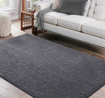 Dywan Kayoom S - typu Shaggy nowoczesny, mięciutki -  ciemny stalowy