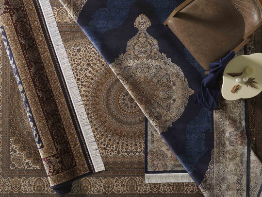 Wytworny dywan Qum Silk 01- granatowy