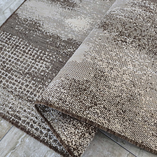 Nowoczesny chodnik sznurkowy OUTDOOR PATIO 10 - brązowy - szerokość od 60 cm do 120 cm