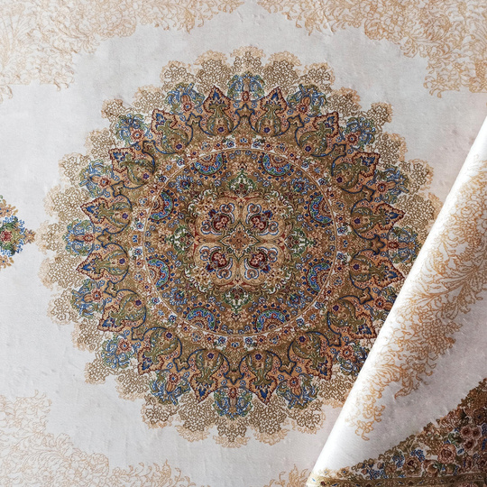 Wytworny dywan Qum Silk 03- kremowy