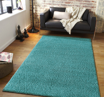 Dywan nowoczesny mięciutki Santo - typu Shaggy - turkusowy