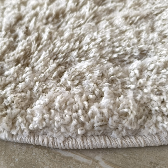 Dywan okrągły Kayoom - typu Shaggy nowoczesny, mięciutki - ecru