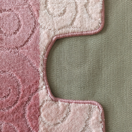 Komplet łazienkowy z wycięciem pod toaletę Montenegro XL Ślimaki - pudrowy