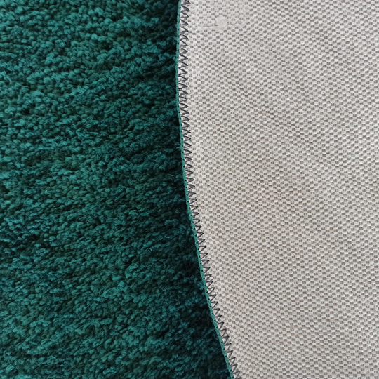 Dywan okrągły Kayoom - typu Shaggy nowoczesny, mięciutki - butelkowa zieleń