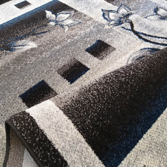 Dywan nowoczesny KOLORADO 02 szaro- granatowy kwiat