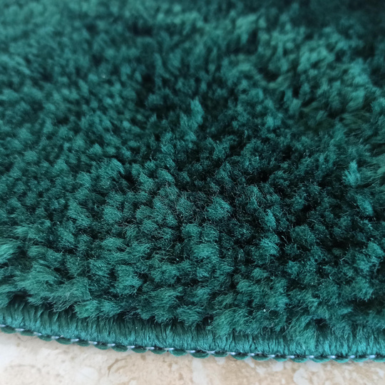 Dywan okrągły Kayoom - typu Shaggy nowoczesny, mięciutki - butelkowa zieleń