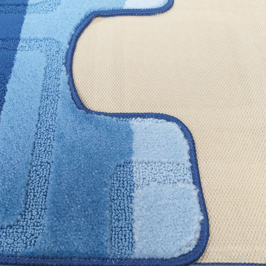 Komplet łazienkowy z wycięciem pod toaletę Montenegro 04N - niebieski