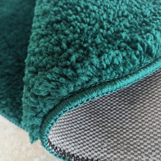 Dywan okrągły Kayoom - typu Shaggy nowoczesny, mięciutki - butelkowa zieleń