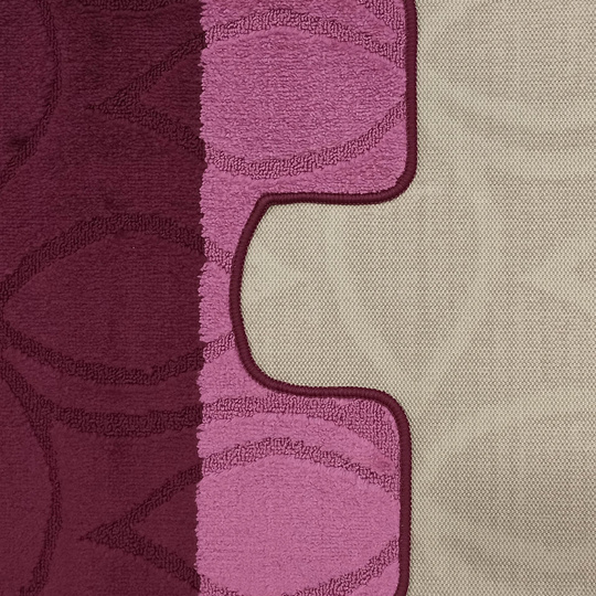 Komplet łazienkowy z wycięciem pod toaletę Montenegro XL Kwiat - bordowy