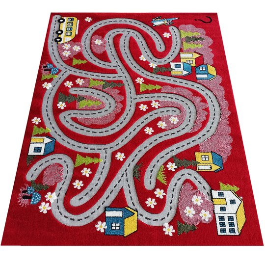 Sensoryczny dywan dziecięcy Color Kids 02- Czerwony