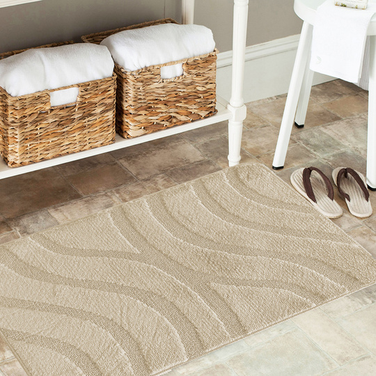 Komplet łazienkowy z wycięciem pod toaletę Montenegro Fale - beżowy