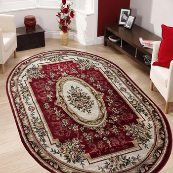 Dywan ekskluzywny czerwony Kashmir New 04 owalny