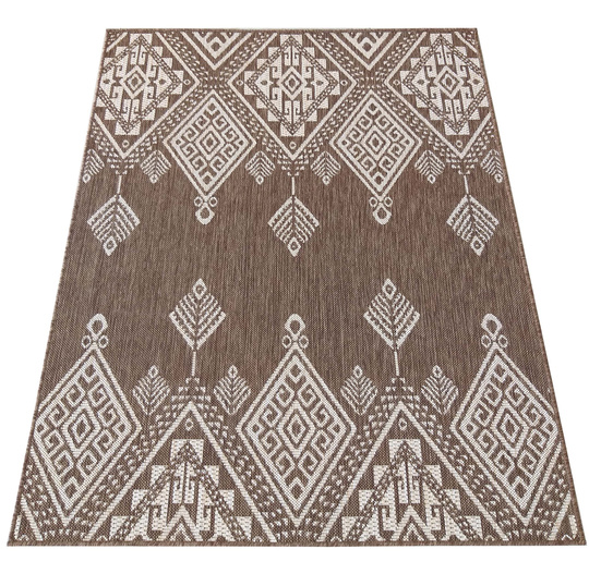 Nowoczesny dywan sznurkowy OUTDOOR dwustronny MODERN 13 Brązowy