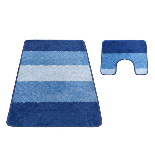 Komplet łazienkowy z wycięciem pod toaletę Montenegro 03N - niebieski