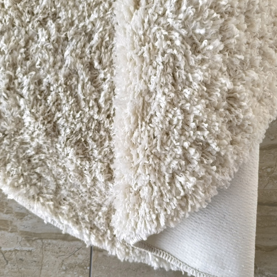 Dywan okrągły Kayoom - typu Shaggy nowoczesny, mięciutki - ecru