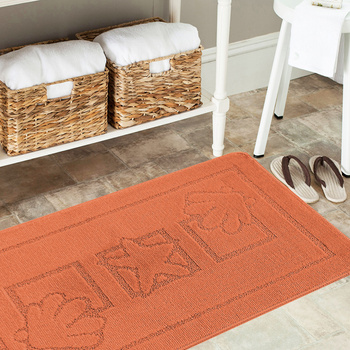 Komplet łazienkowy z wycięciem pod toaletę Montenegro Muszle - imbirowy