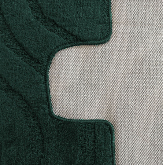 Komplet łazienkowy z wycięciem pod toaletę Montenegro Fale - butelkowa zieleń