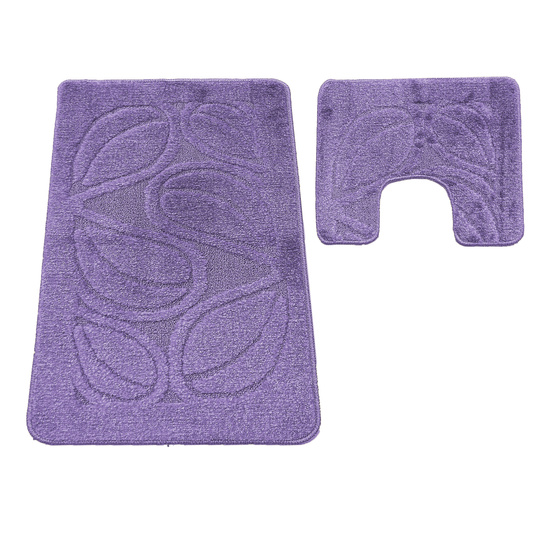 Komplet łazienkowy z wycięciem pod toaletę Montenegro Natura- ciemna Lilia