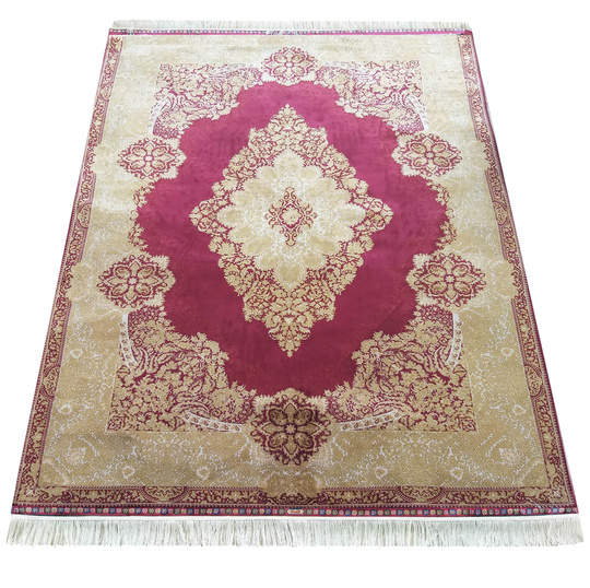 Wytworny dywan Qum Silk 02- bordowo- beżowy
