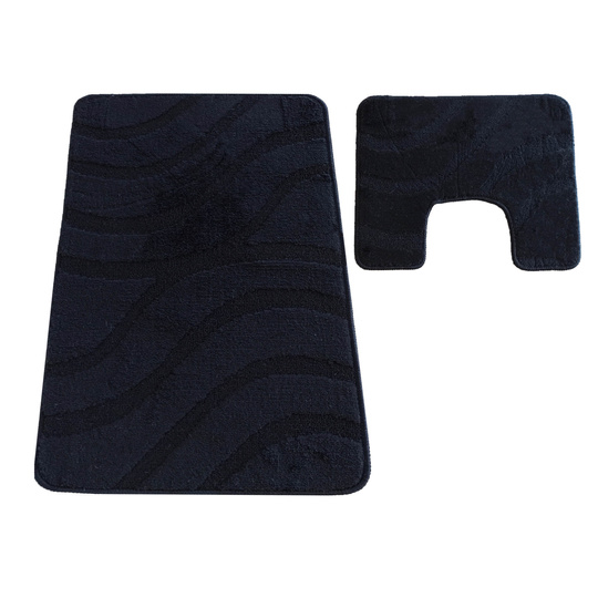 Komplet łazienkowy z wycięciem pod toaletę Montenegro Fale - czarny