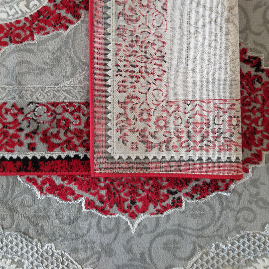 Dywan ekskluzywny Artemis 01 - szaro - czerwony