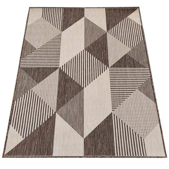 Nowoczesny dywan sznurkowy OUTDOOR dwustronny MODERN 16 brązowy