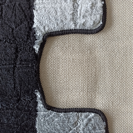 Komplet łazienkowy z wycięciem pod toaletę Montenegro Kafelki-czarno- szary