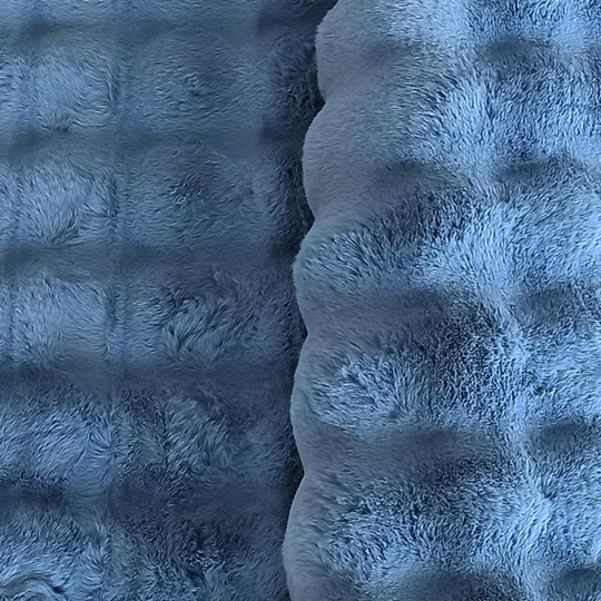 Mięciutki dywan typu rabbit MERLIN 3D- niebieski