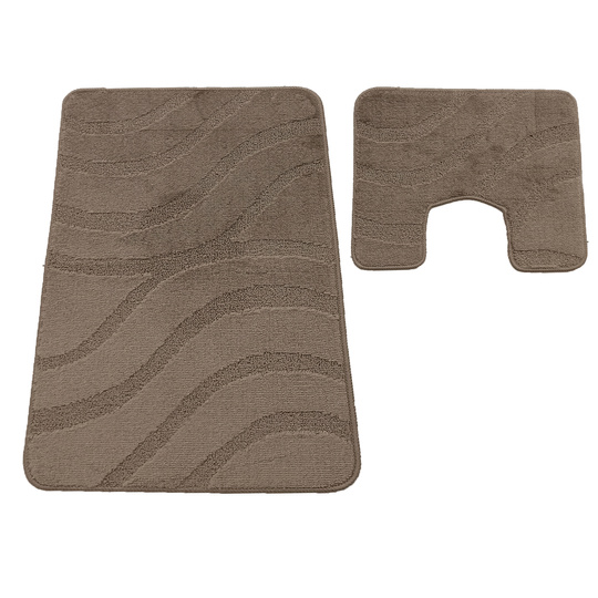 Komplet łazienkowy z wycięciem pod toaletę Montenegro Fale - cappuccino