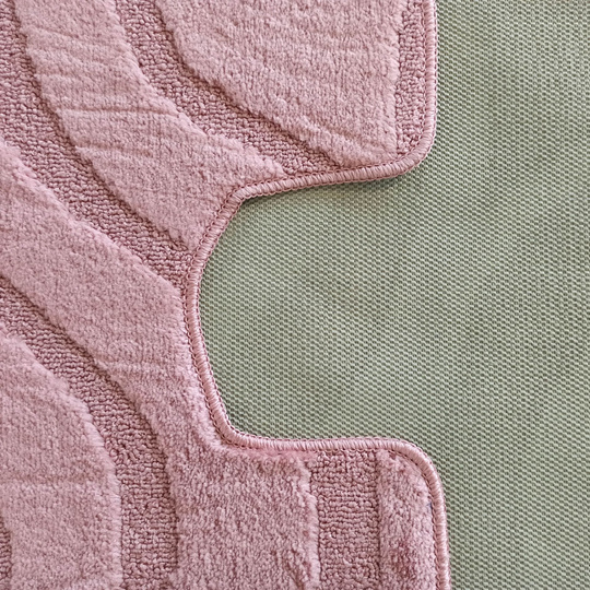 Komplet łazienkowy z wycięciem pod toaletę Montenegro Fale - różowy