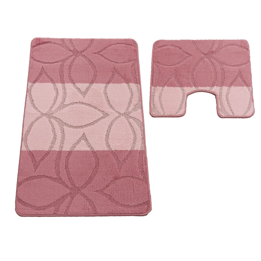 Komplet łazienkowy z wycięciem pod toaletę Montenegro XL Kwiat - różowy